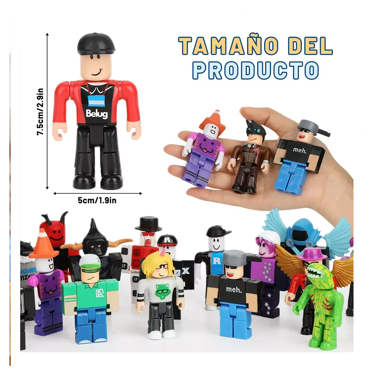 Foto 4 pulgar | 24 Piezas Virtual World Roblox Building Block Muñeca Belug  Estilo 3 Multicolor