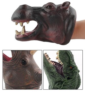 Foto 3 | Maqueta De Marioneta De Mano Con Forma De Dinosaurio De Goma Blanda, 14 X 19 Cm - Venta Internacional.