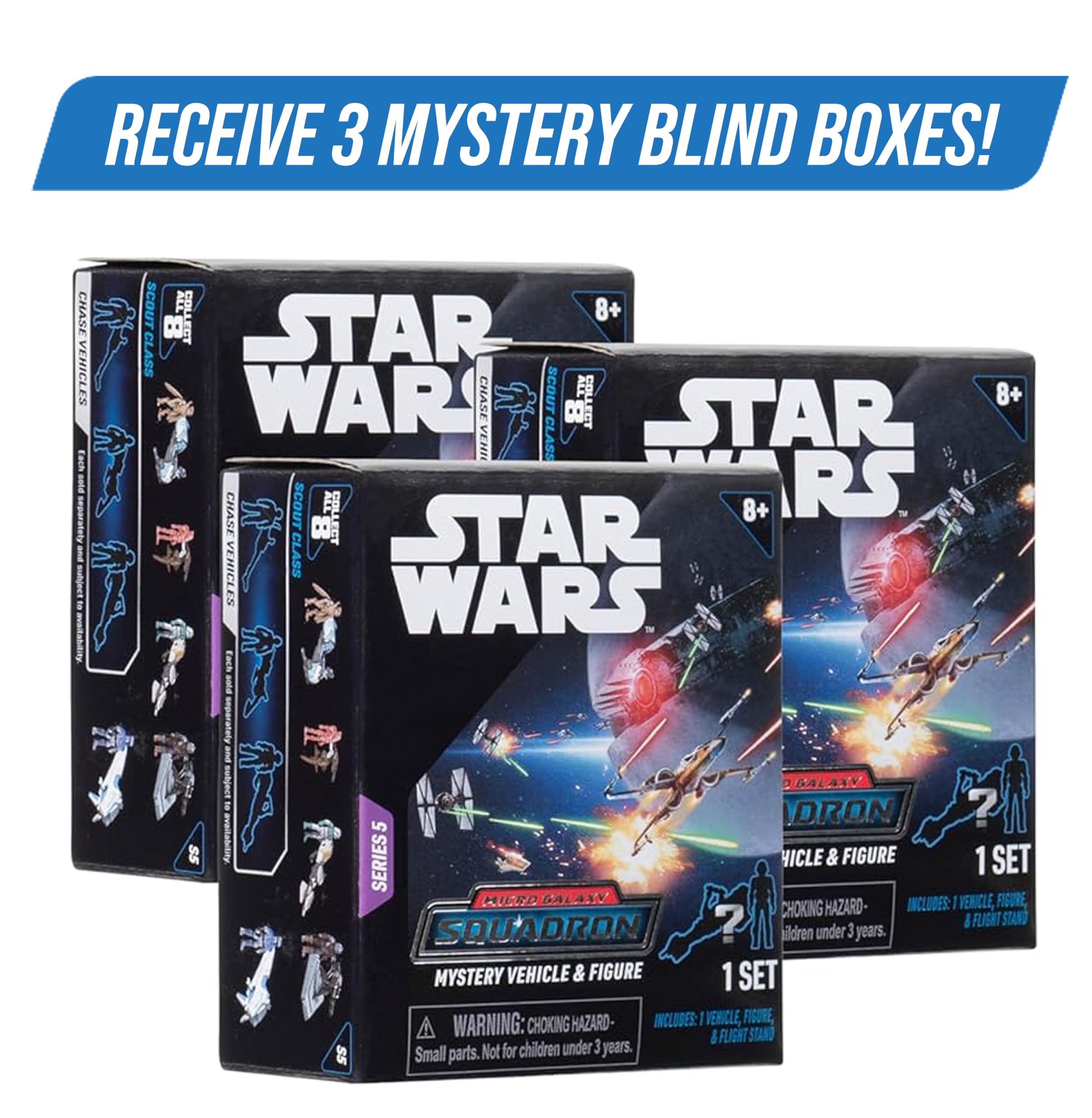 Foto 3 pulgar | Blind Box Star Wars Micro Galaxy Squadron Scout, Paquete De 3 - Venta Internacional.