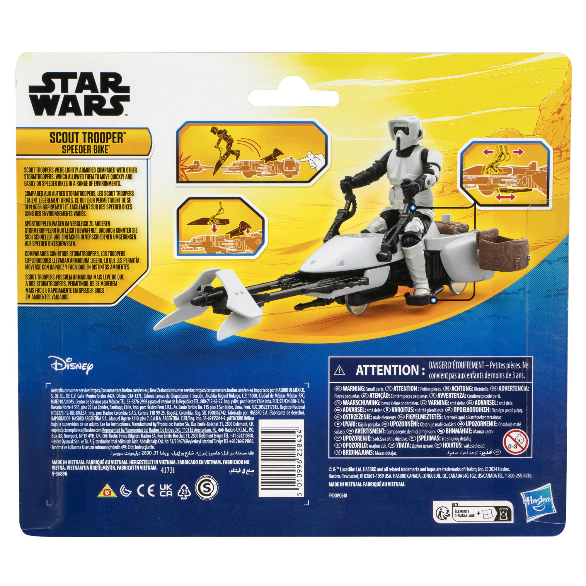 Foto 5 | Figura De Acción Y Vehículo Star Wars Scout Trooper Con Moto Speeder - Venta Internacional.