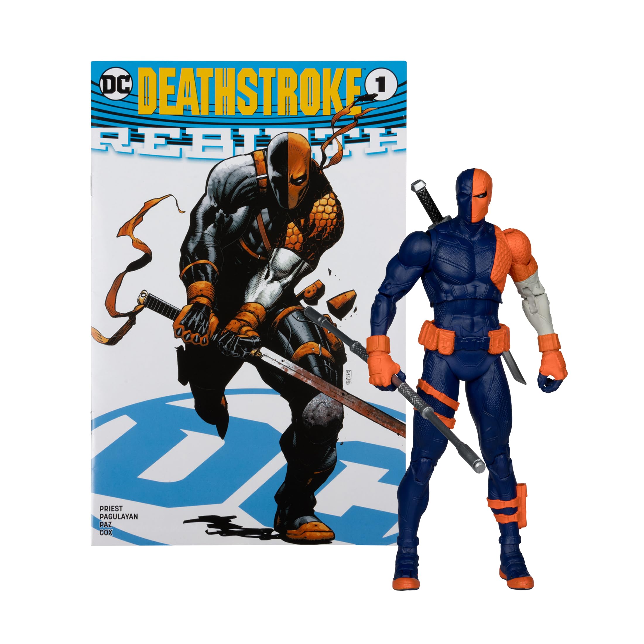 Foto 1 | Figura De Acción Mcfarlane Toys Dc Direct Deathstroke De 18 Cm Con Cómic - Venta Internacional.