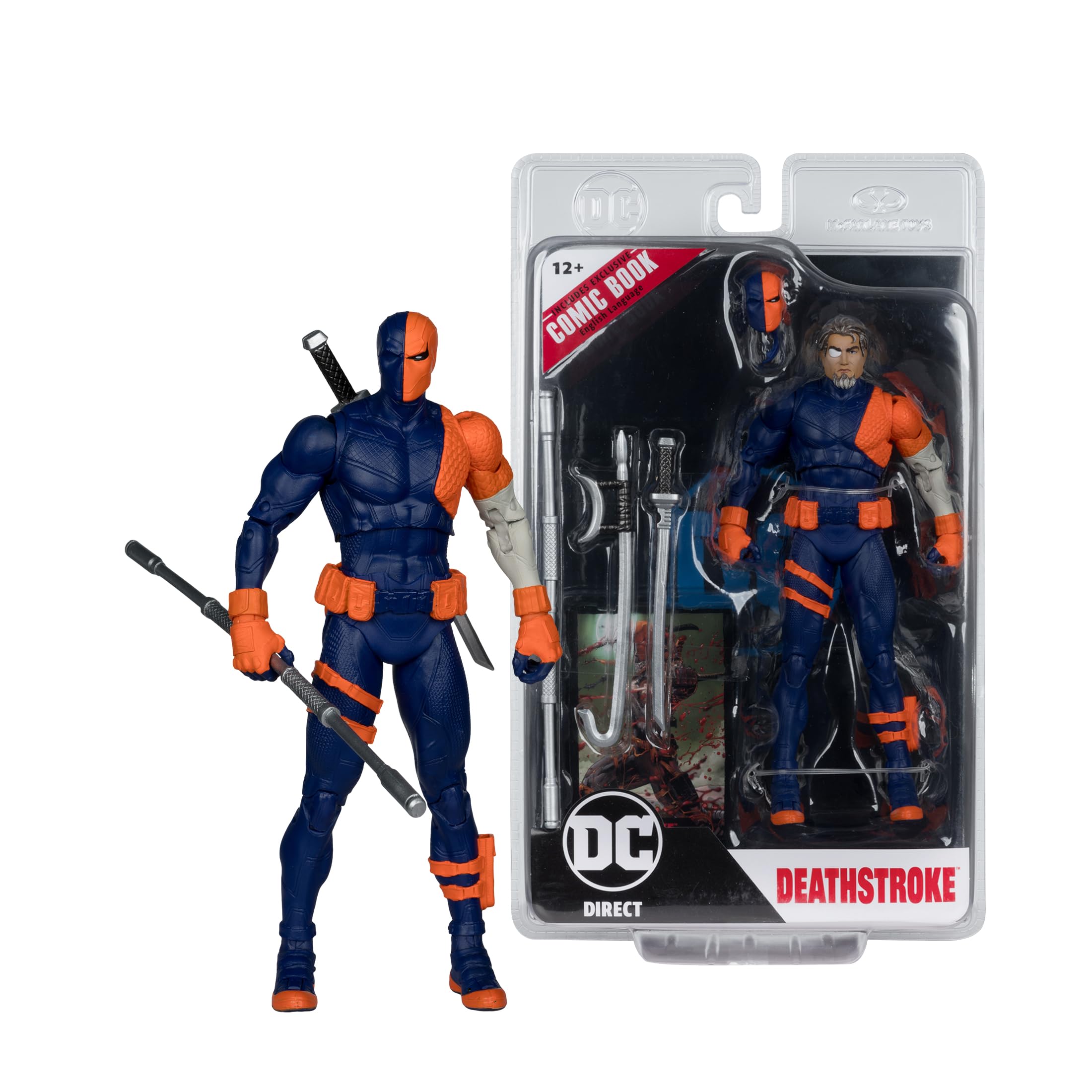 Foto 8 pulgar | Figura De Acción Mcfarlane Toys Dc Direct Deathstroke De 18 Cm Con Cómic - Venta Internacional.