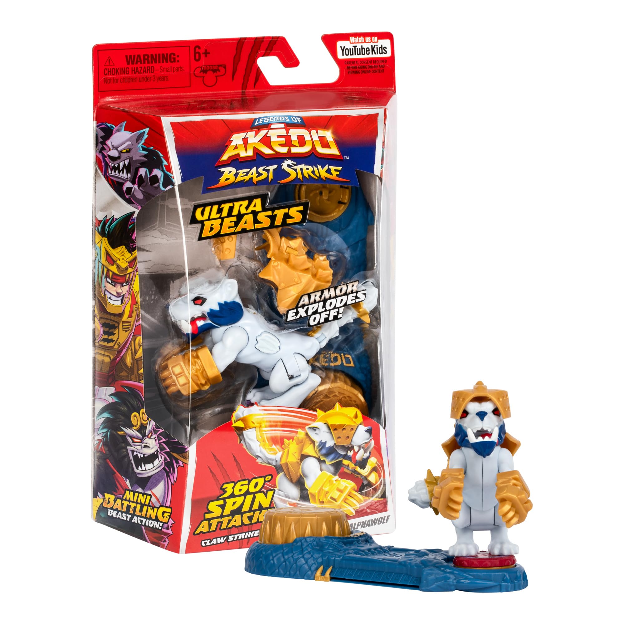 Foto 2 pulgar | Figura De Acción Akedo Legends Of Akedo Beast Strike Ultra Beasts Ripclaw Alphawolf Con Mando Battlespin - Venta