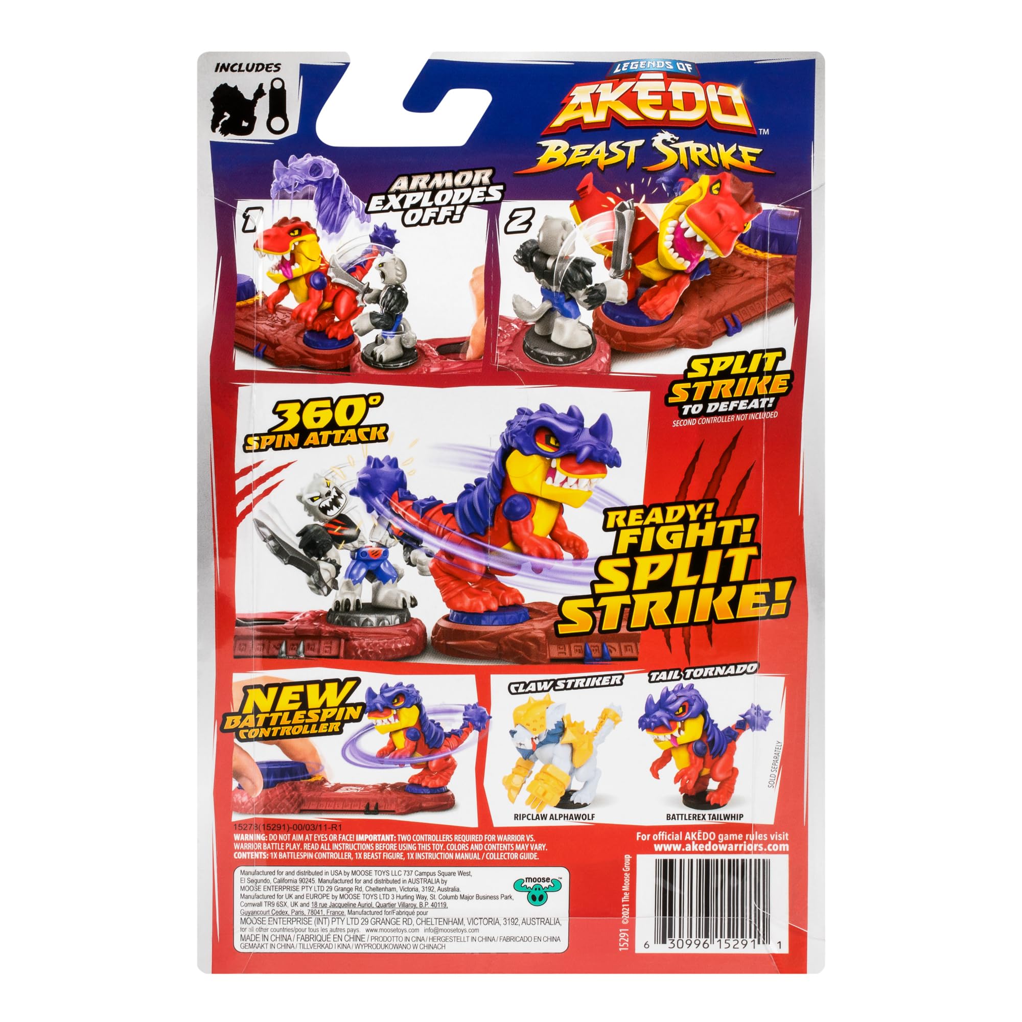 Foto 4 pulgar | Figura De Acción Akedo Legends Of Akedo Beast Strike Ultra Beasts Ripclaw Alphawolf Con Mando Battlespin - Venta