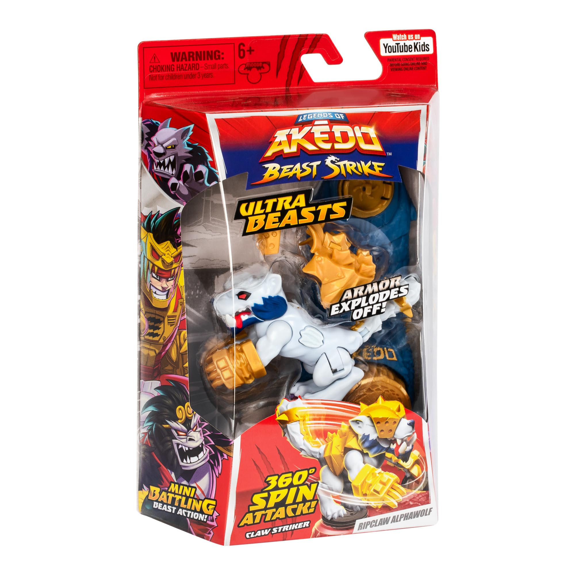 Foto 5 pulgar | Figura De Acción Akedo Legends Of Akedo Beast Strike Ultra Beasts Ripclaw Alphawolf Con Mando Battlespin - Venta