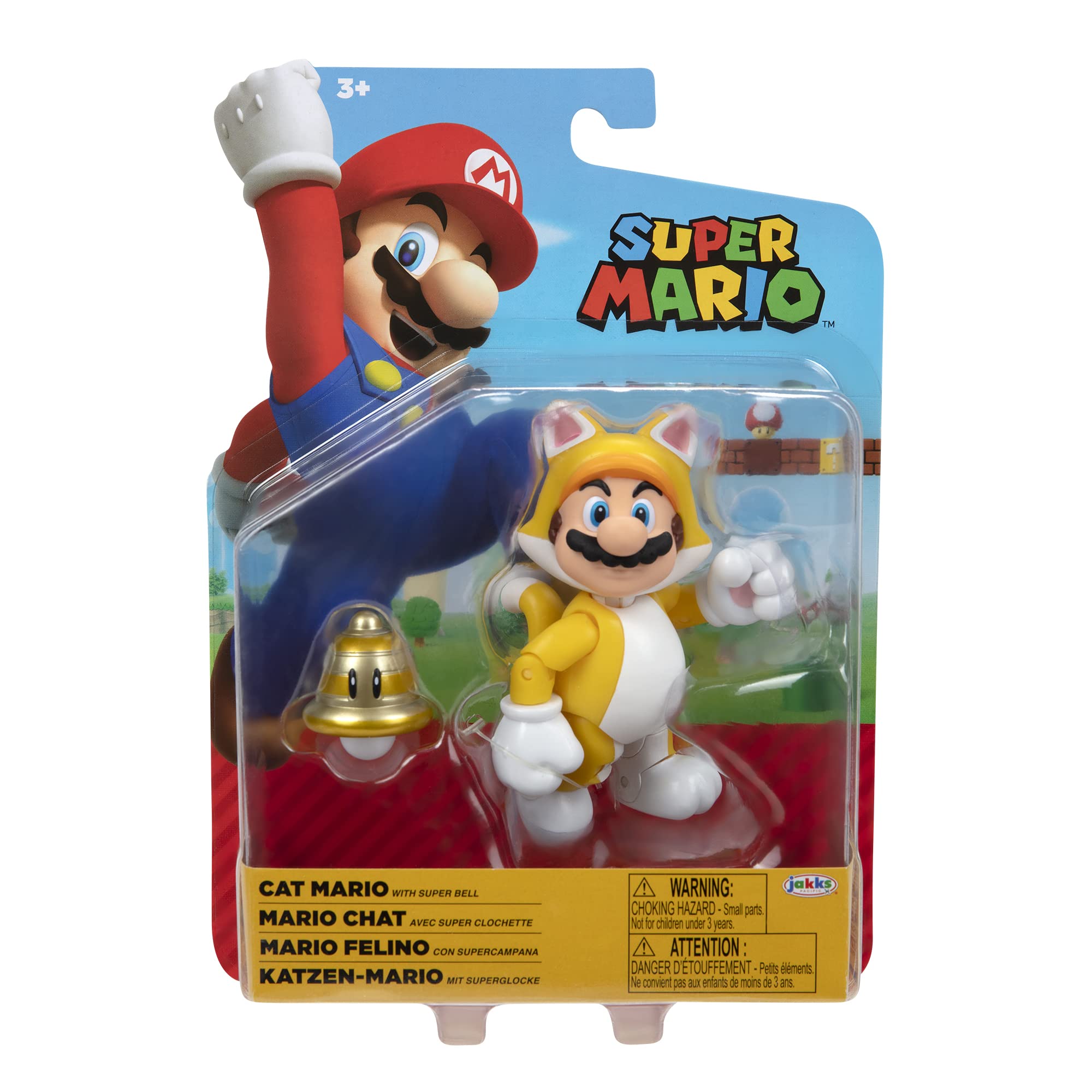 Foto 2 pulgar | Figura De Acción Nintendo Cat Mario Con Campana De 10 Cm De Altura - Venta Internacional.