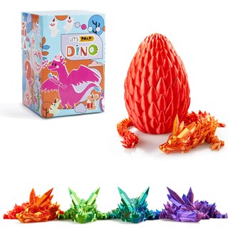 Foto 1 | Dragon Toy Fotn, Diseño De Dragón De Cristal Impreso En 3d Con Huevo De Dragón, 38 Cm - Venta Internacional.