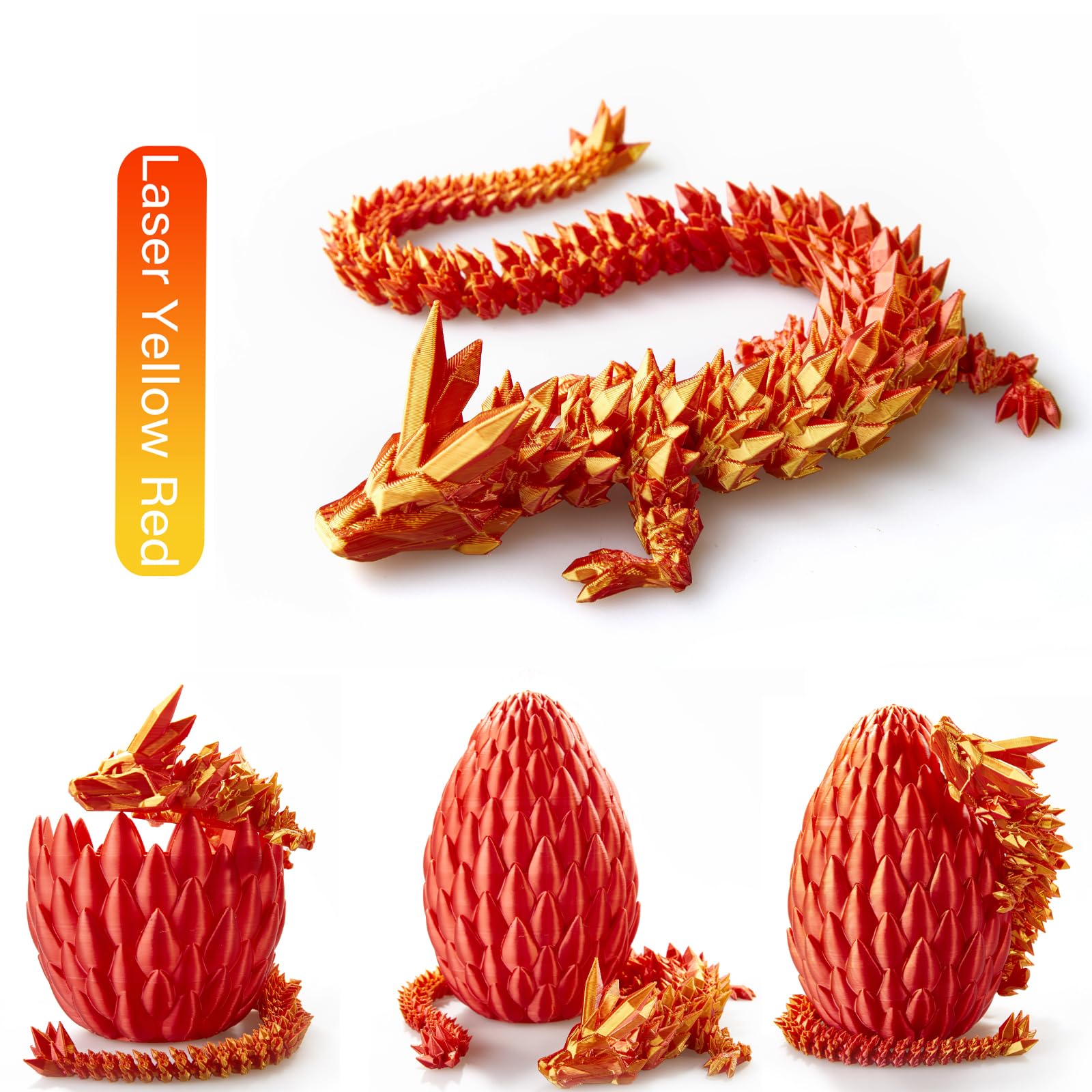 Foto 5 pulgar | Dragon Toy Fotn, Diseño De Dragón De Cristal Impreso En 3d Con Huevo De Dragón, 38 Cm - Venta Internacional.