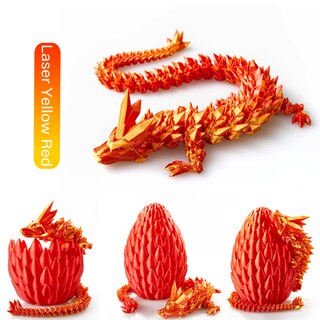 Foto 4 | Dragon Toy Fotn, Diseño De Dragón De Cristal Impreso En 3d Con Huevo De Dragón, 38 Cm - Venta Internacional.