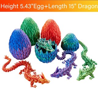 Foto 5 | Dragon Toy Fotn, Diseño De Dragón De Cristal Impreso En 3d Con Huevo De Dragón, 38 Cm - Venta Internacional.