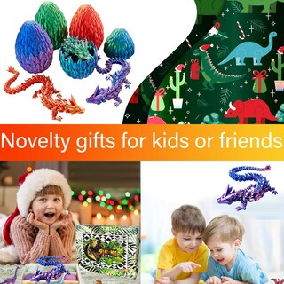 Foto 7 | Dragon Toy Fotn, Diseño De Dragón De Cristal Impreso En 3d Con Huevo De Dragón, 38 Cm - Venta Internacional.