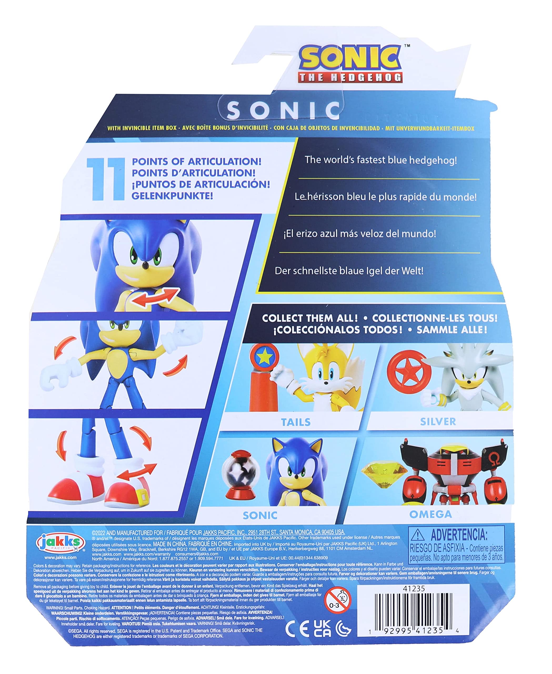 Foto 4 pulgar | Figura De Acción Jakks Pacific Sonic The Hedgehog Sonic 10 Cm - Venta Internacional.