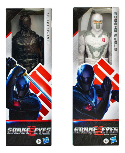 Foto 2 pulgar | Gi Joe Pack 2 Snake Eyes Storm Shadow 30 Cm Hasbro