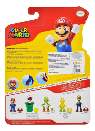 Foto 3 | Mario Con Super Champiñon Figura 9cm Jakks Pacific