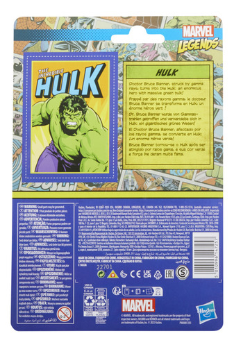 Foto 4 pulgar | Figura De Acción Legends Hulk Colección Retro 375 Marvel