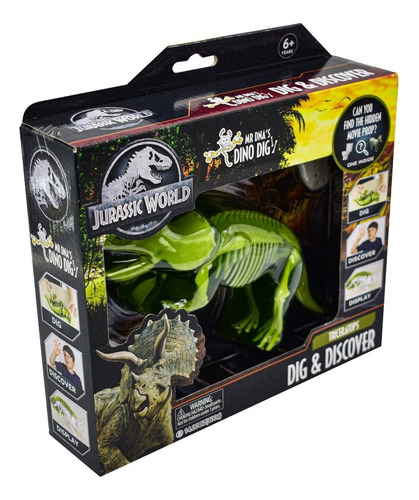 Foto 3 pulgar | Jurassic World Excava Y Descubre Triceratops Toymonster