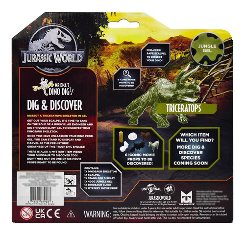 Foto 4 pulgar | Jurassic World Excava Y Descubre Triceratops Toymonster