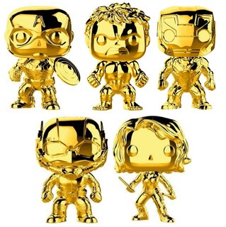 Foto 1 | Figura De Acción Funko Pop! Juego De 5 Piezas De Marvel Studio 10, Color Dorado Y Cromado - Venta Internacional.