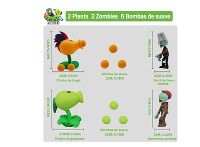 Foto 2 | Xtellar Kit De 2pcs Juguete Coleccionable De Plantas Vs Zombies Únicos Modelos