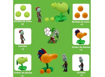 Foto 3 | Xtellar Kit De 2pcs Juguete Coleccionable De Plantas Vs Zombies Únicos Modelos