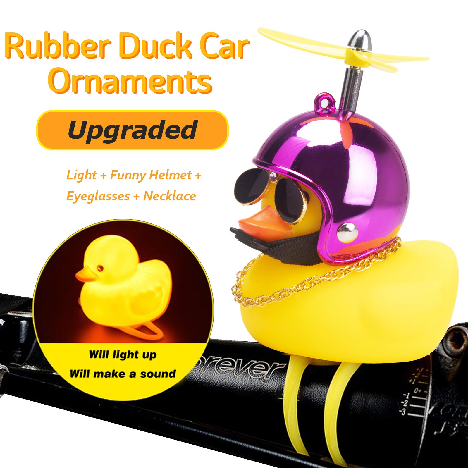 Foto 2 | Adornos De Goma Para Coche Con Forma De Pato Wonuu, Diseño De Pato Amarillo Con Casco - Venta Internacional.