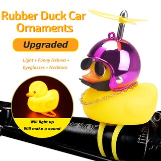 Foto 2 | Adornos De Goma Para Coche Con Forma De Pato Wonuu, Diseño De Pato Amarillo Con Casco - Venta Internacional.
