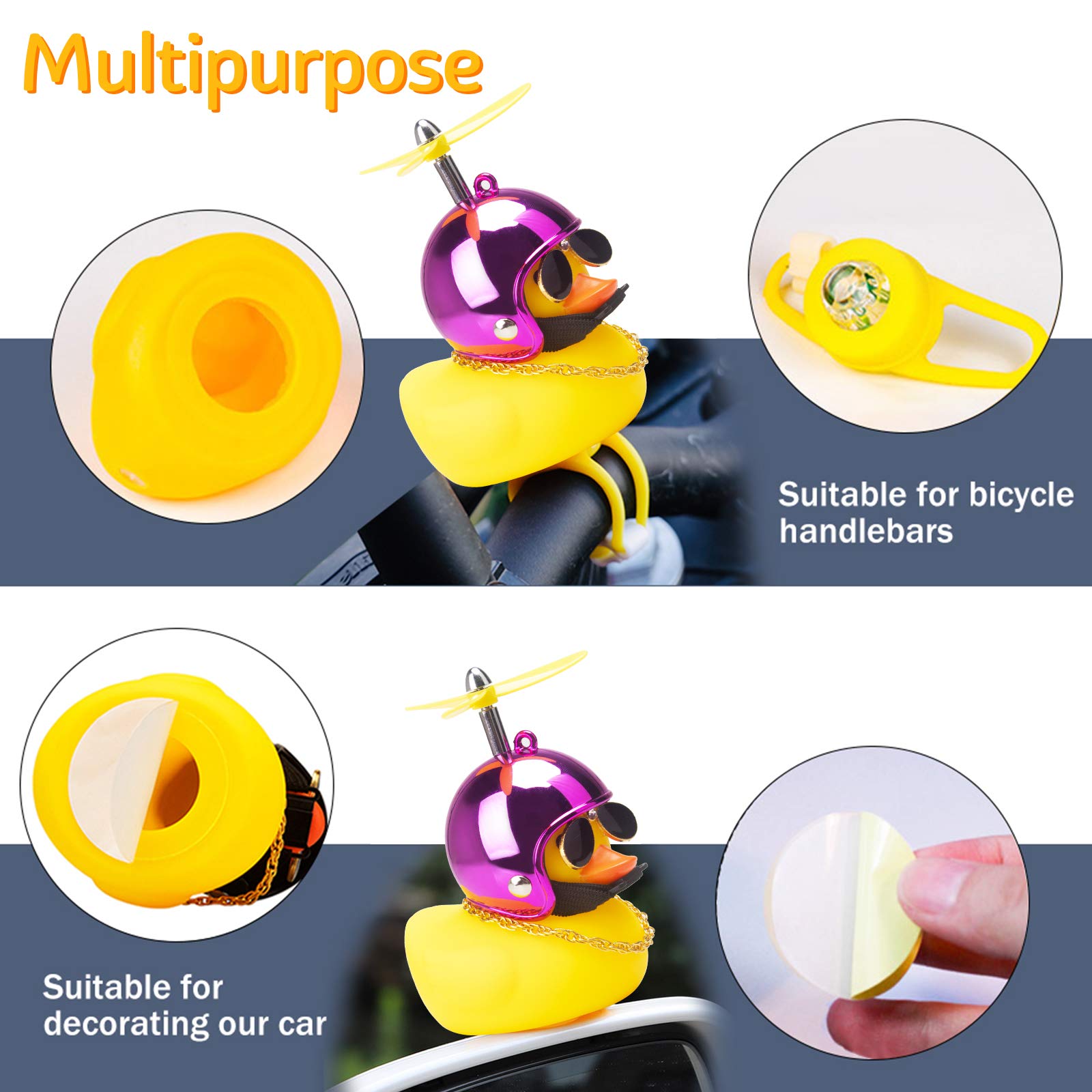 Foto 4 pulgar | Adornos De Goma Para Coche Con Forma De Pato Wonuu, Diseño De Pato Amarillo Con Casco - Venta Internacional.
