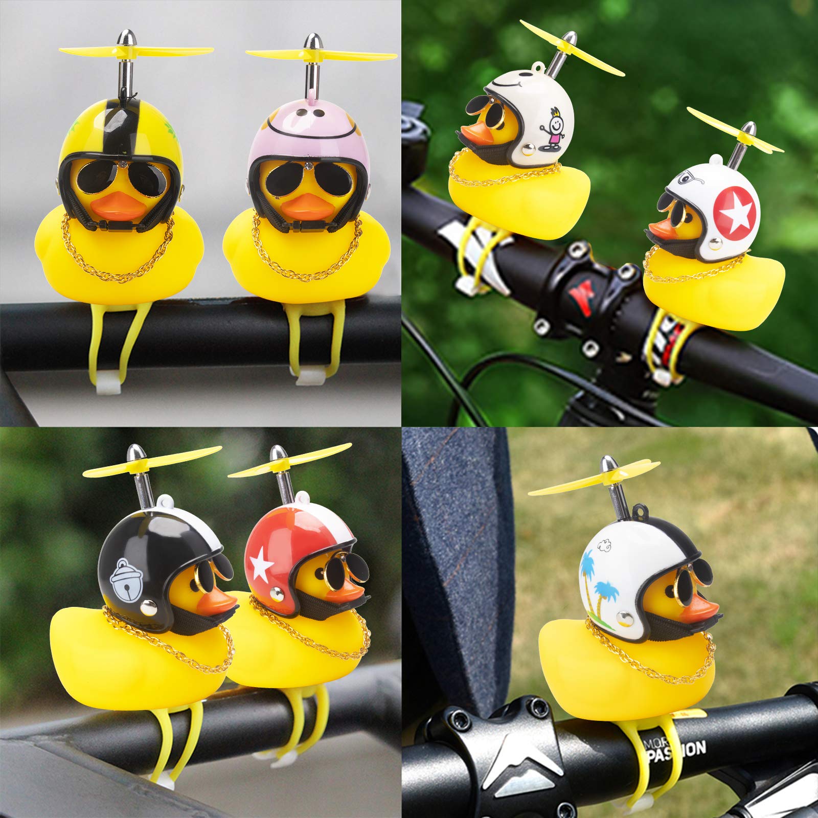 Foto 8 pulgar | Adornos De Goma Para Coche Con Forma De Pato Wonuu, Diseño De Pato Amarillo Con Casco - Venta Internacional.