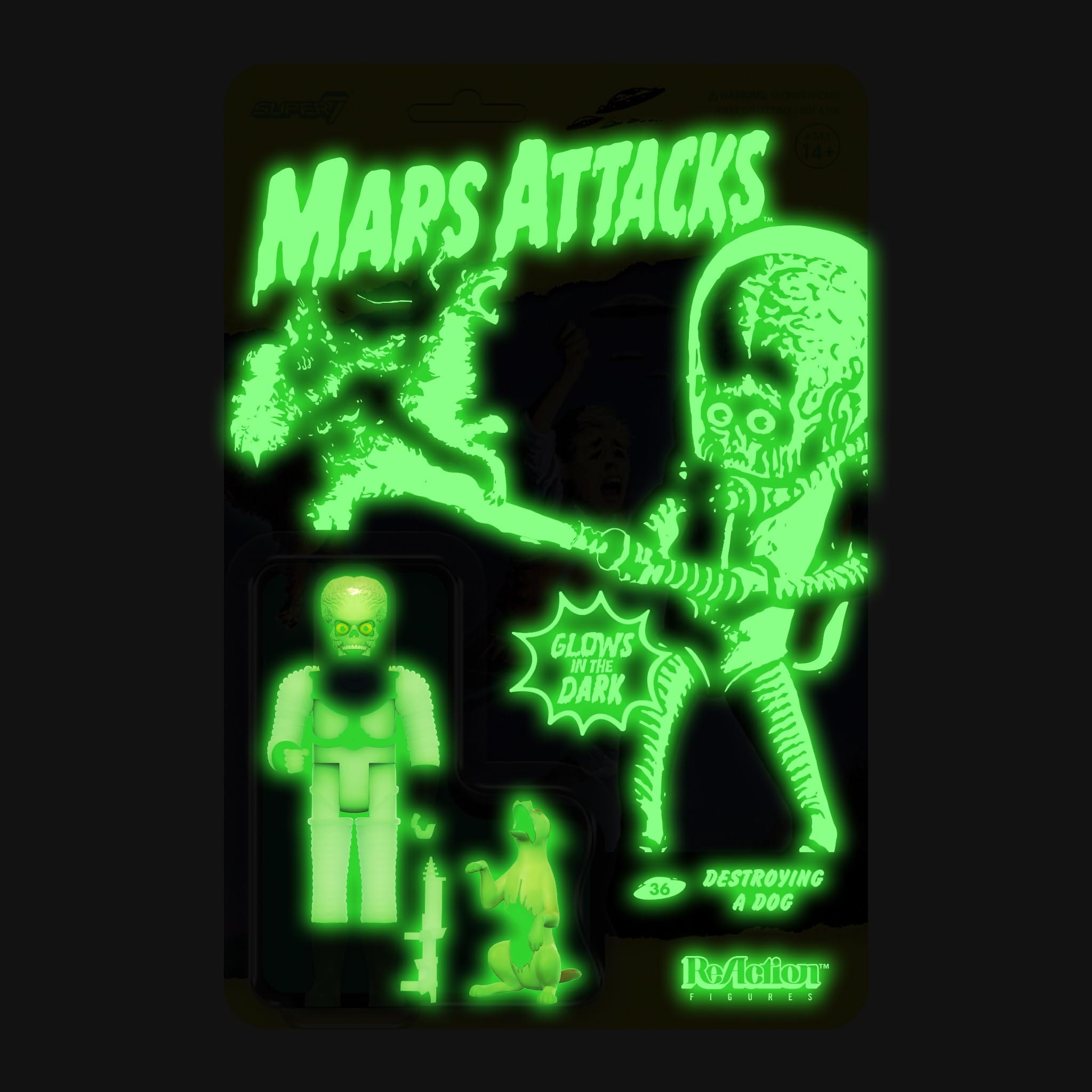 Foto 3 pulgar | Figura De Acción Super7 Mars Ataca A Un Marciano Destruyendo Un Perro - Venta Internacional.