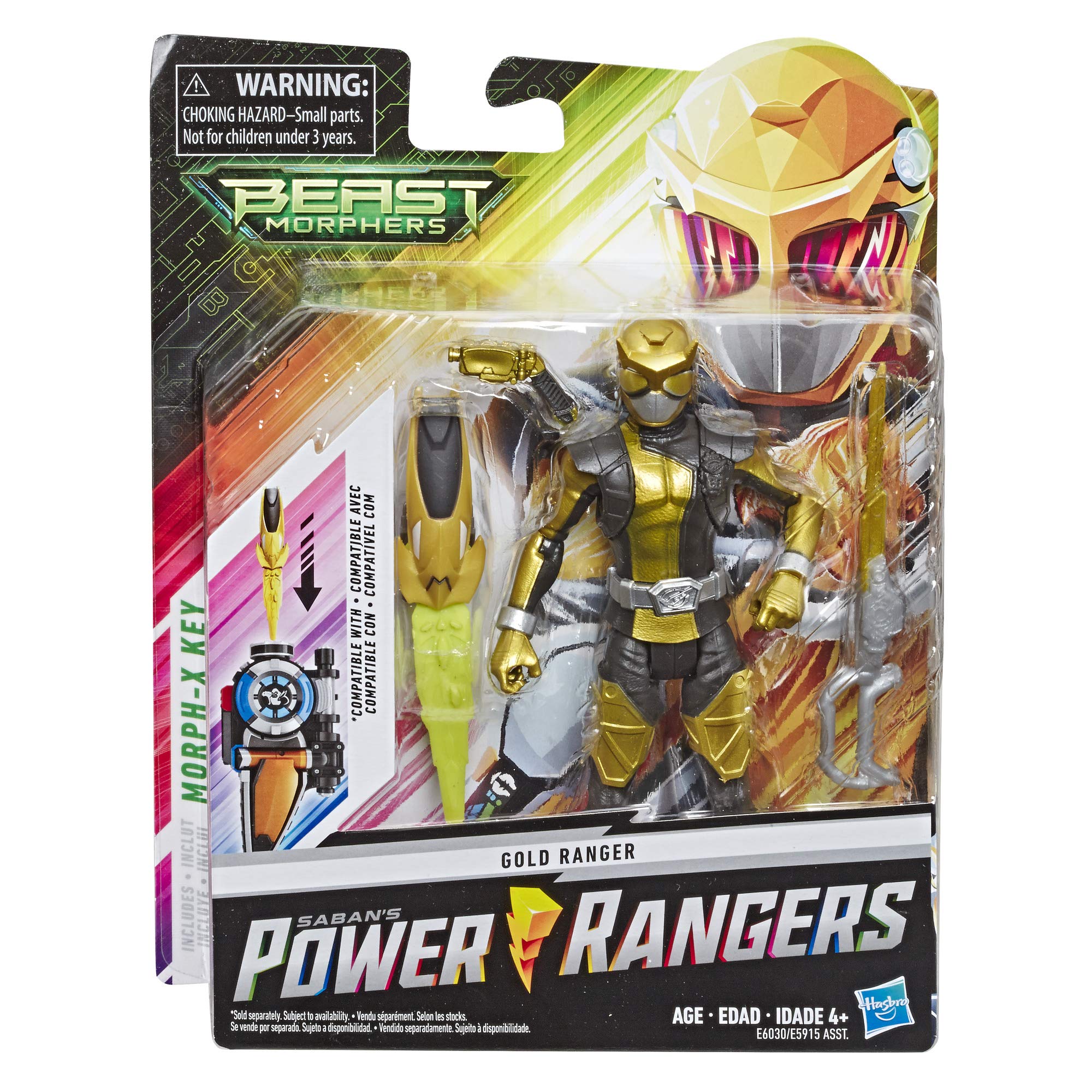 Foto 2 | Figura De Acción Hasbro Power Rangers Beast Morphers Gold Ranger - Venta Internacional.