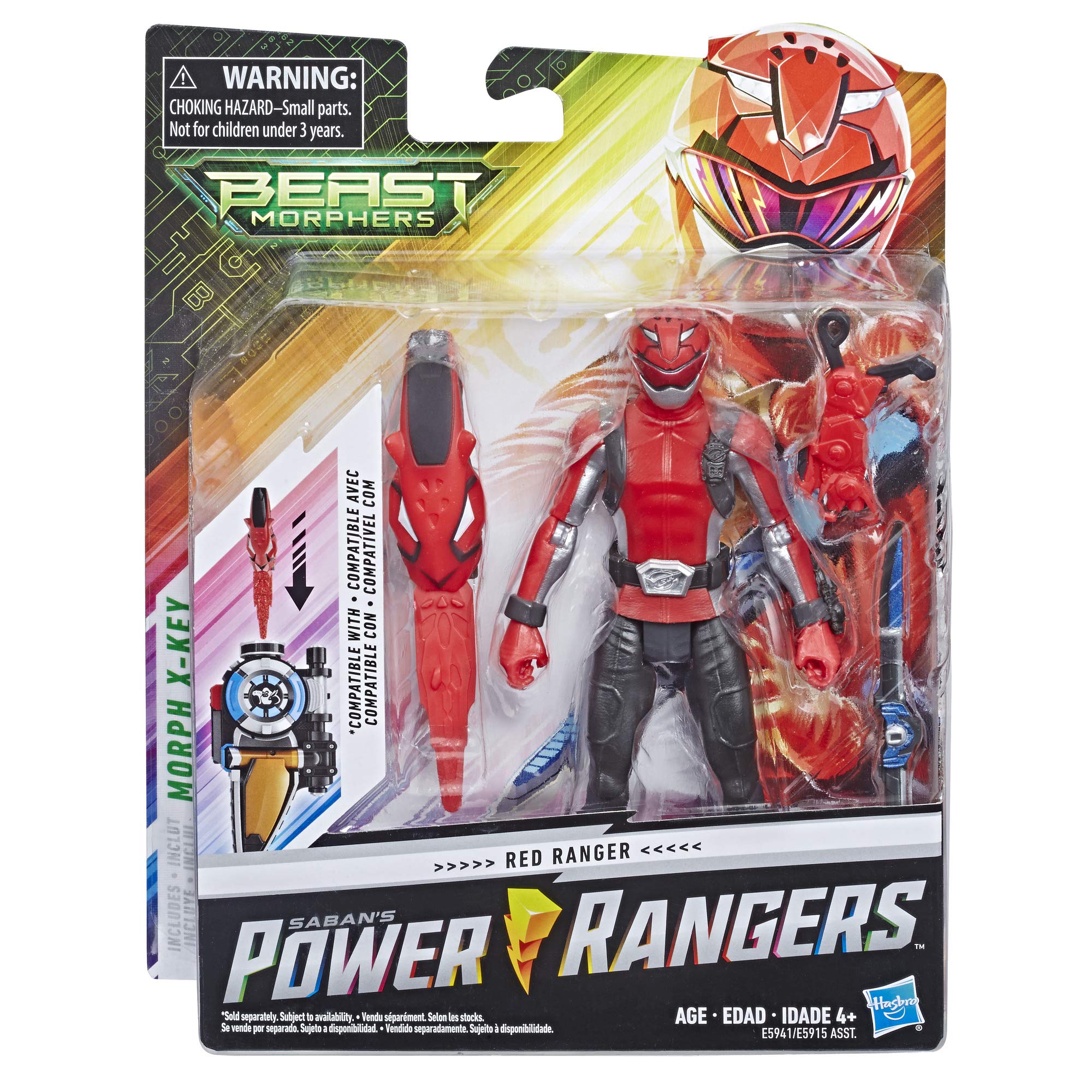 Foto 2 | Figura De Acción Power Rangers Beast Morphers Red Ranger 15 Cm - Venta Internacional.