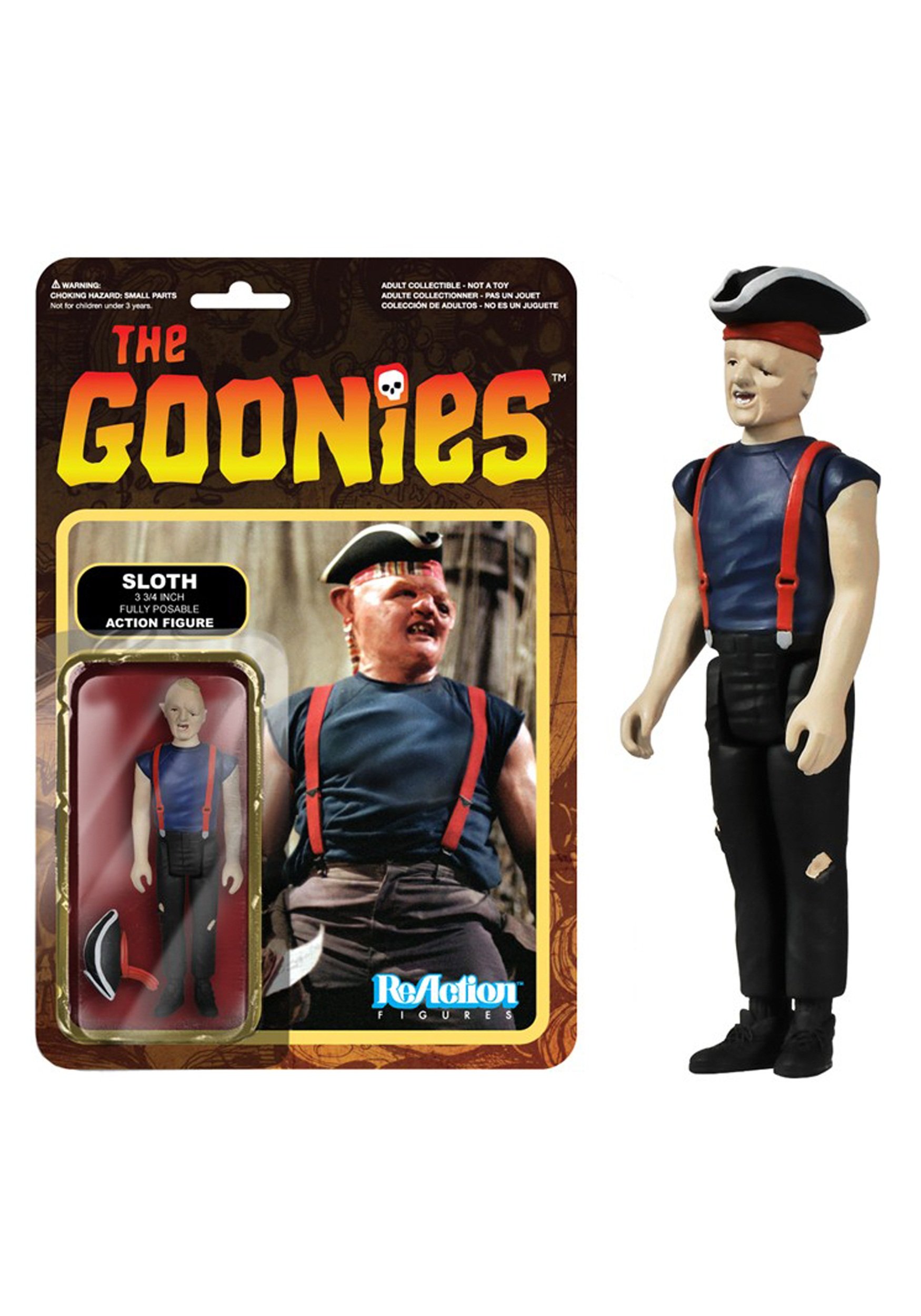 Foto 2 pulgar | Figura De Acción Funko The Goonies Sloth Reaction De 9 Cm Con Sombrero - Venta Internacional.