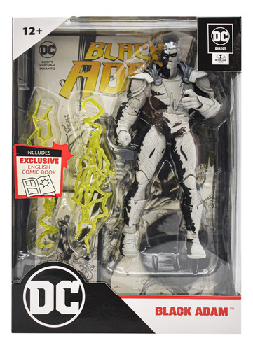 Foto 2 pulgar | Dc Page Punchers Black Adam Comic Blanco Y Negro Mcfarlane