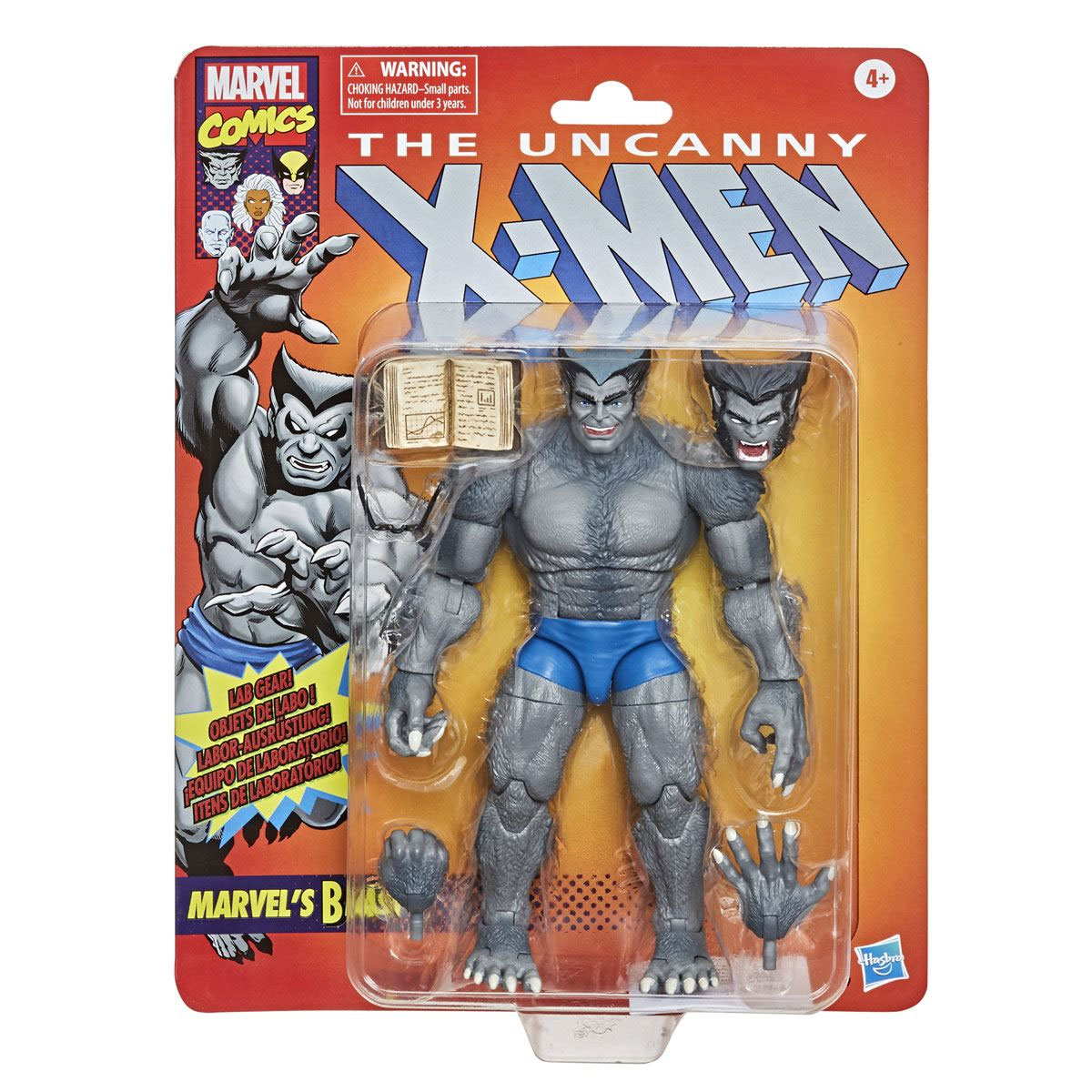 Figura de Marvel Legends X- Men Retro Bestia Hasbro color Gris