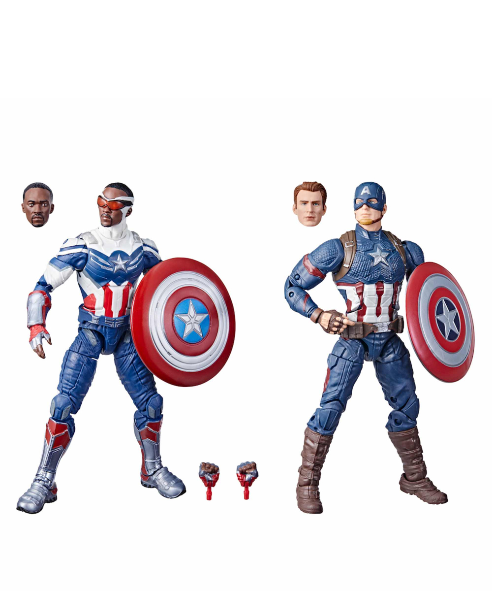 Figura Marvel Legends 2 Pack Avengers Capitán América Sam Wilson Steve Roger Hasbro