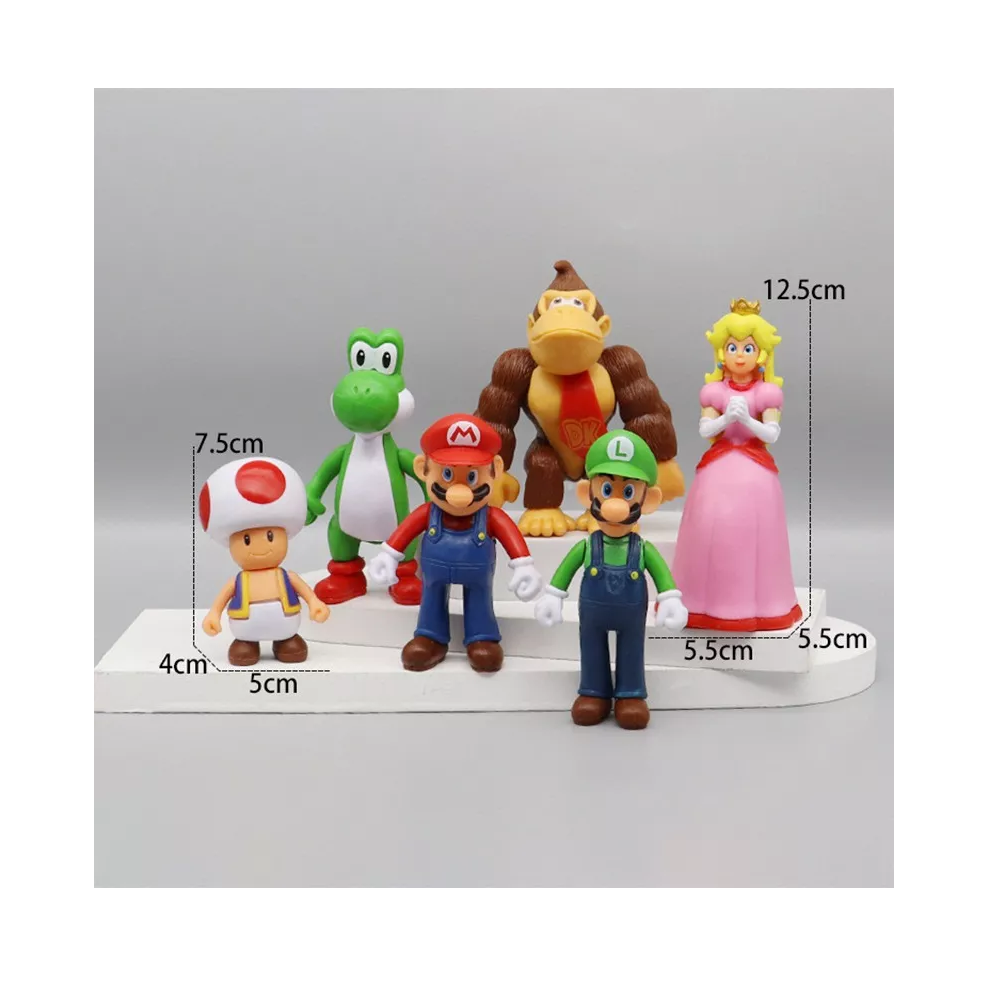 Foto 2 | Figuras Super Mario Bros Juguetes Coleccionables 6 Piezas