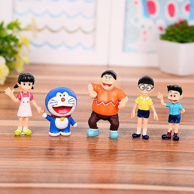 Venta Internacional - Juego De Figuras De Acción Doraemon Nobita Nobi, 5 Piezas, Pvc Sajy, 4-6 Cm