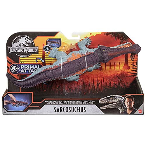 Foto 7 pulgar | Venta Internacional - Figura De Acción Mattel Jurassic World Massive Biters Sarcosuch