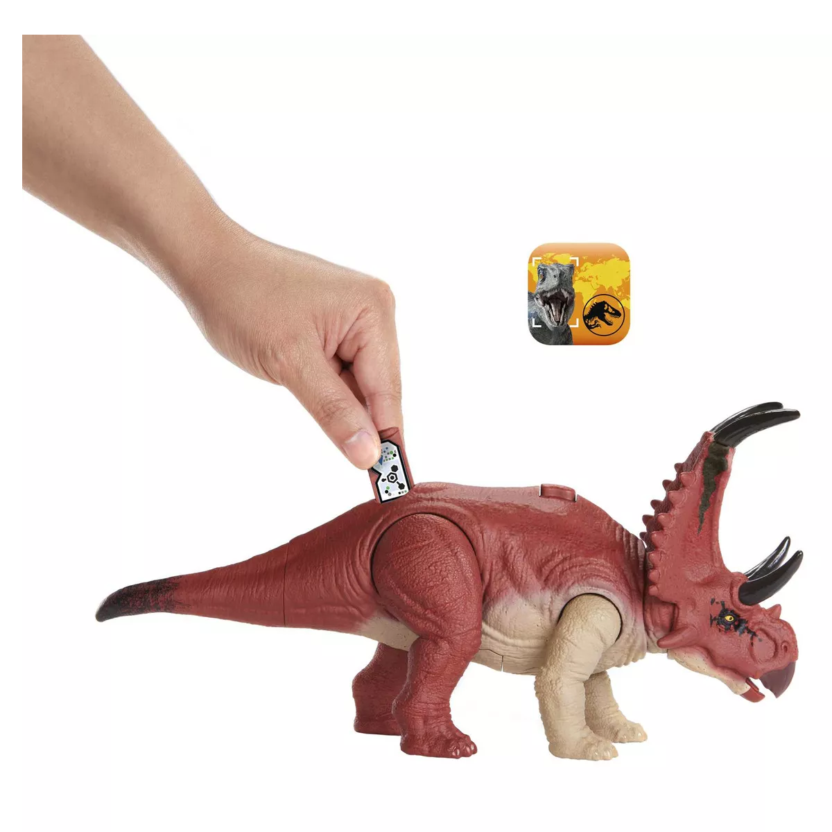 Foto 5 pulgar | Jurassic World Dino Trackers Diabloceratops, Rojo