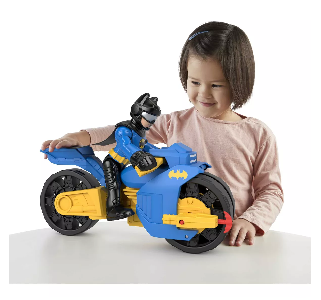 Foto 3 pulgar | Figura Batimoto Imaginext Dc Super Friends Xl Y Batman, Azul