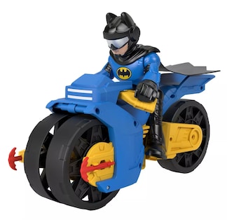 Foto 4 | Figura Batimoto Imaginext Dc Super Friends Xl Y Batman, Azul