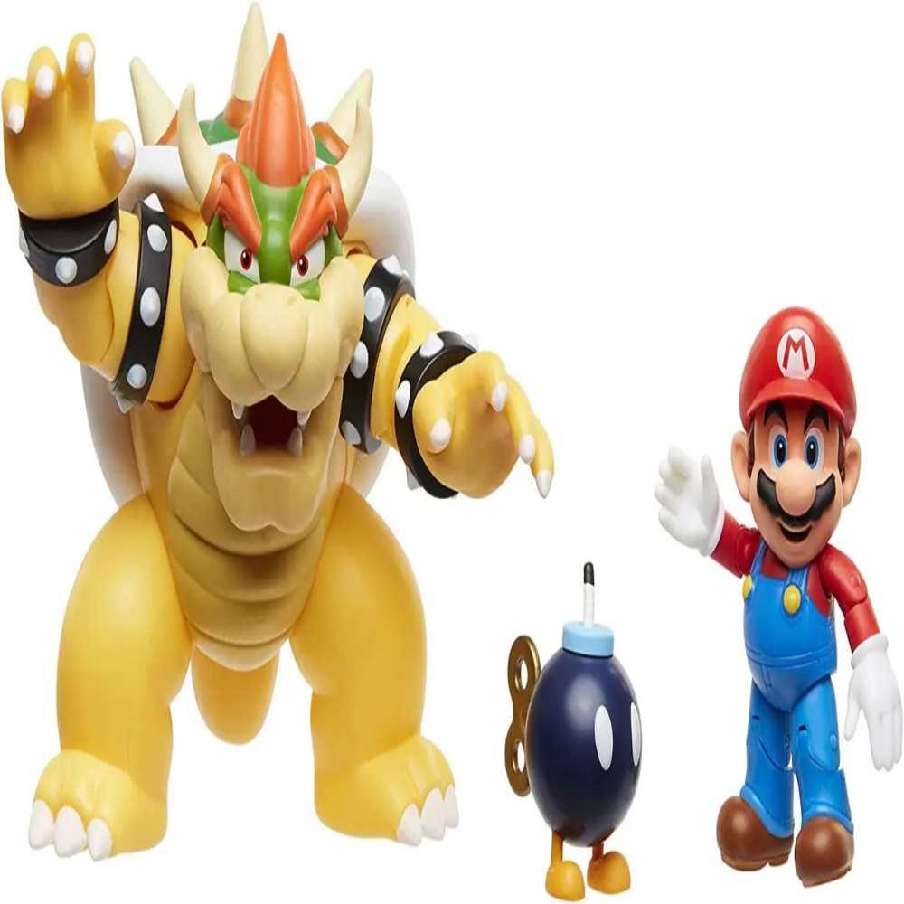 Foto 4 pulgar | Mario Vs. Bowser Set De 3 Figuras  De 5 Pulgadas Articulada