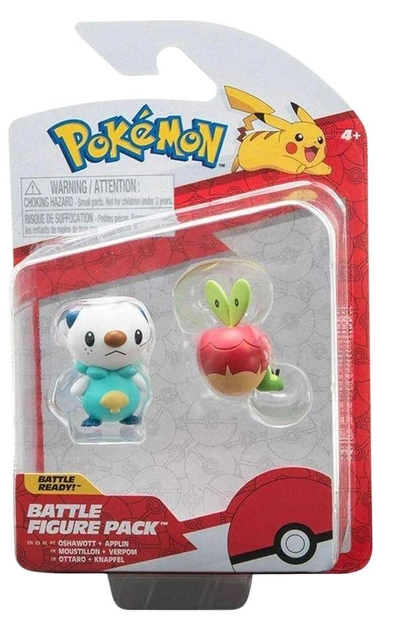 Figura Oshawott Y Applin Jazwares Pokemon Battle Figure Pack