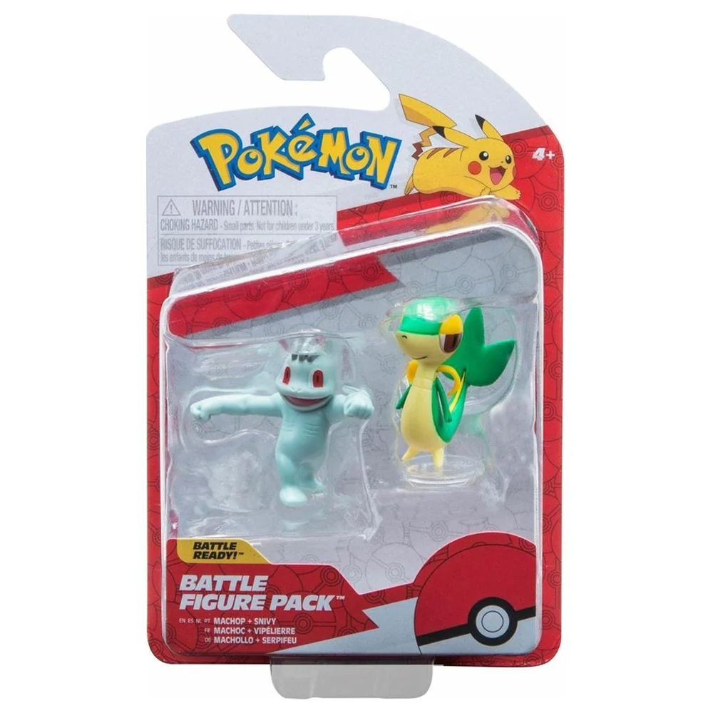 Foto 2 pulgar | Figura Machop Y Snivy Jazwares Pokemon Battle Figure Pack