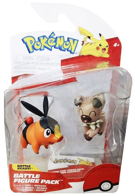 Foto 2 pulgar | Figura Tepig Y Rockruff Jazwares Pokemon Battle Figure Pack