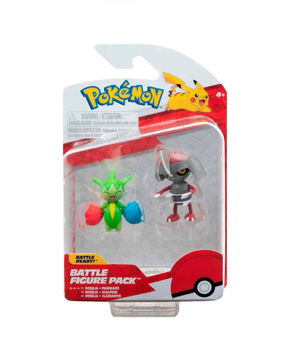 Figura Roselia Y Pawniard Jazwares Pokemon Battle Figure Pack