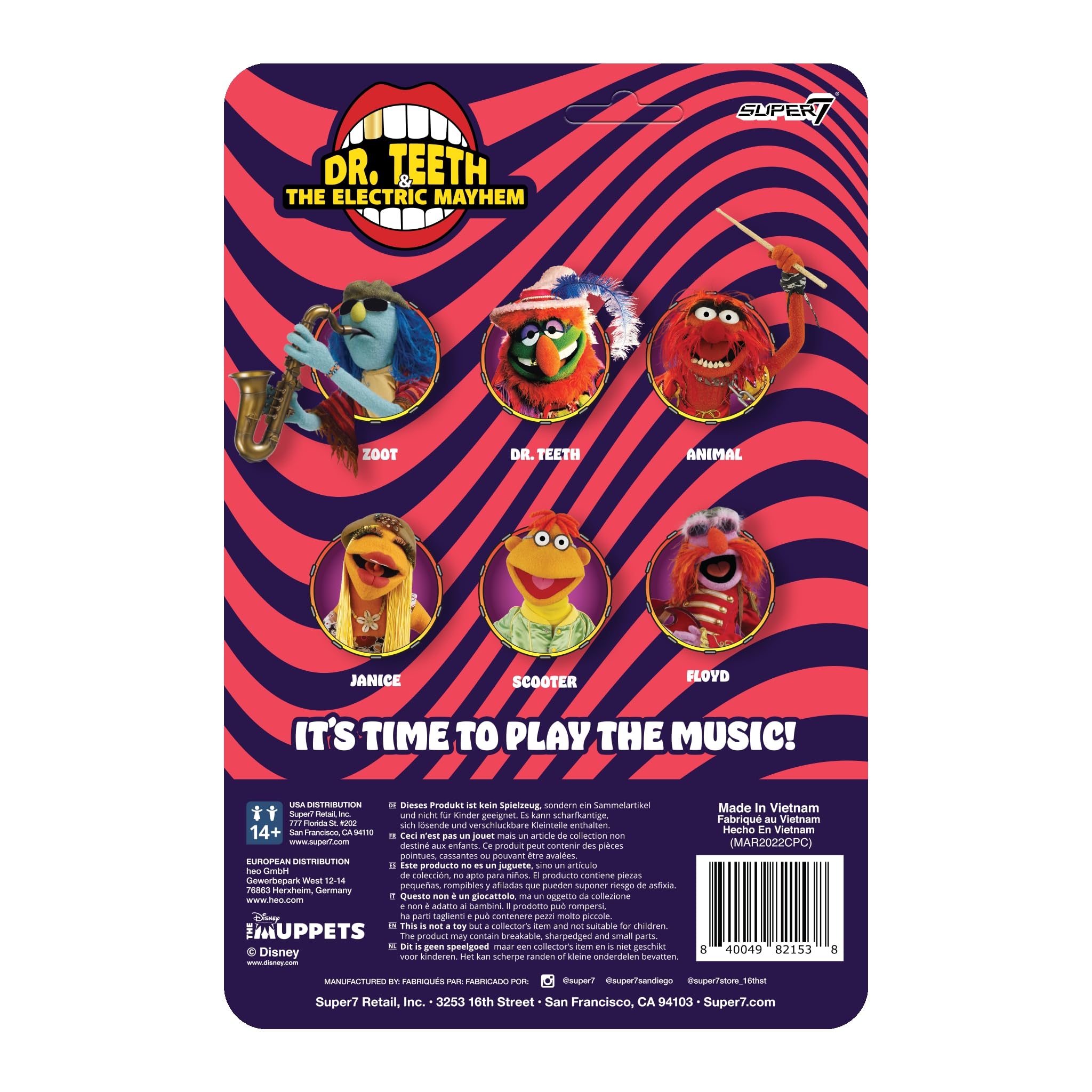 Foto 4 pulgar | Figura De Acción Super7 The Muppets Electric Mayhem Band Zoot 9,5 Cm - Venta Internacional