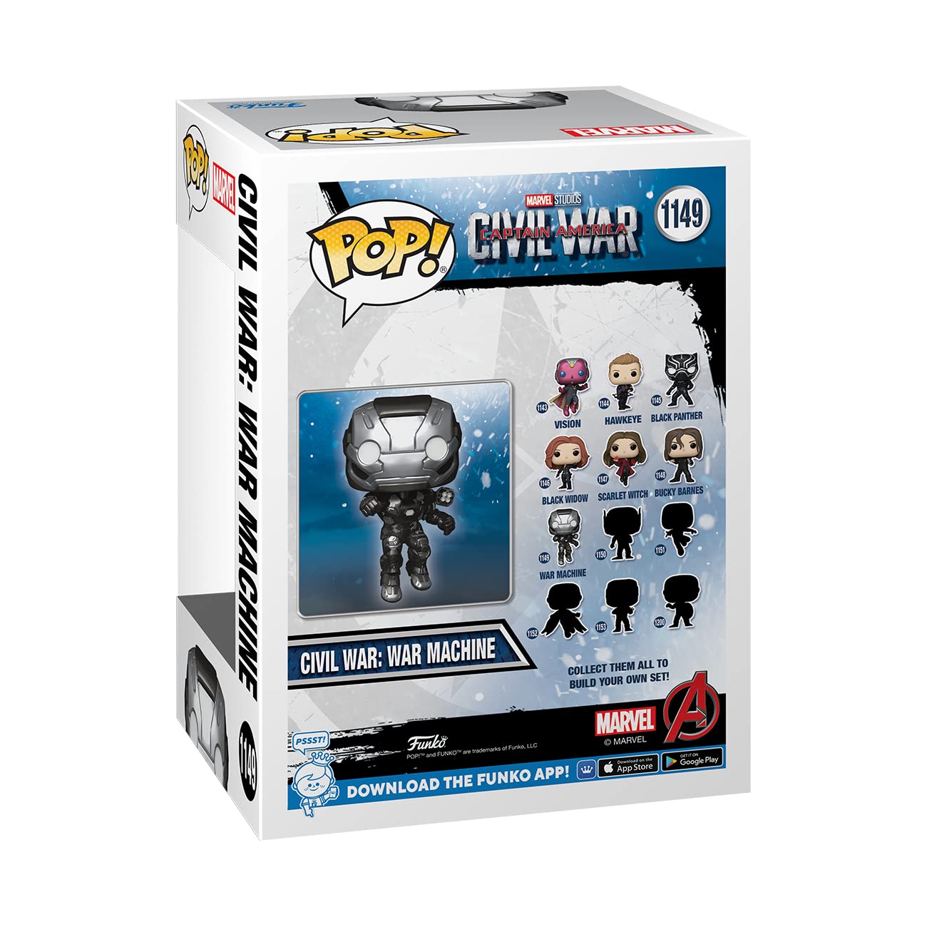 Foto 6 pulgar | ¡funko Pop! Marvel: ¡máquina De Guerra Civil Del Capitán América! - Venta Internacional.