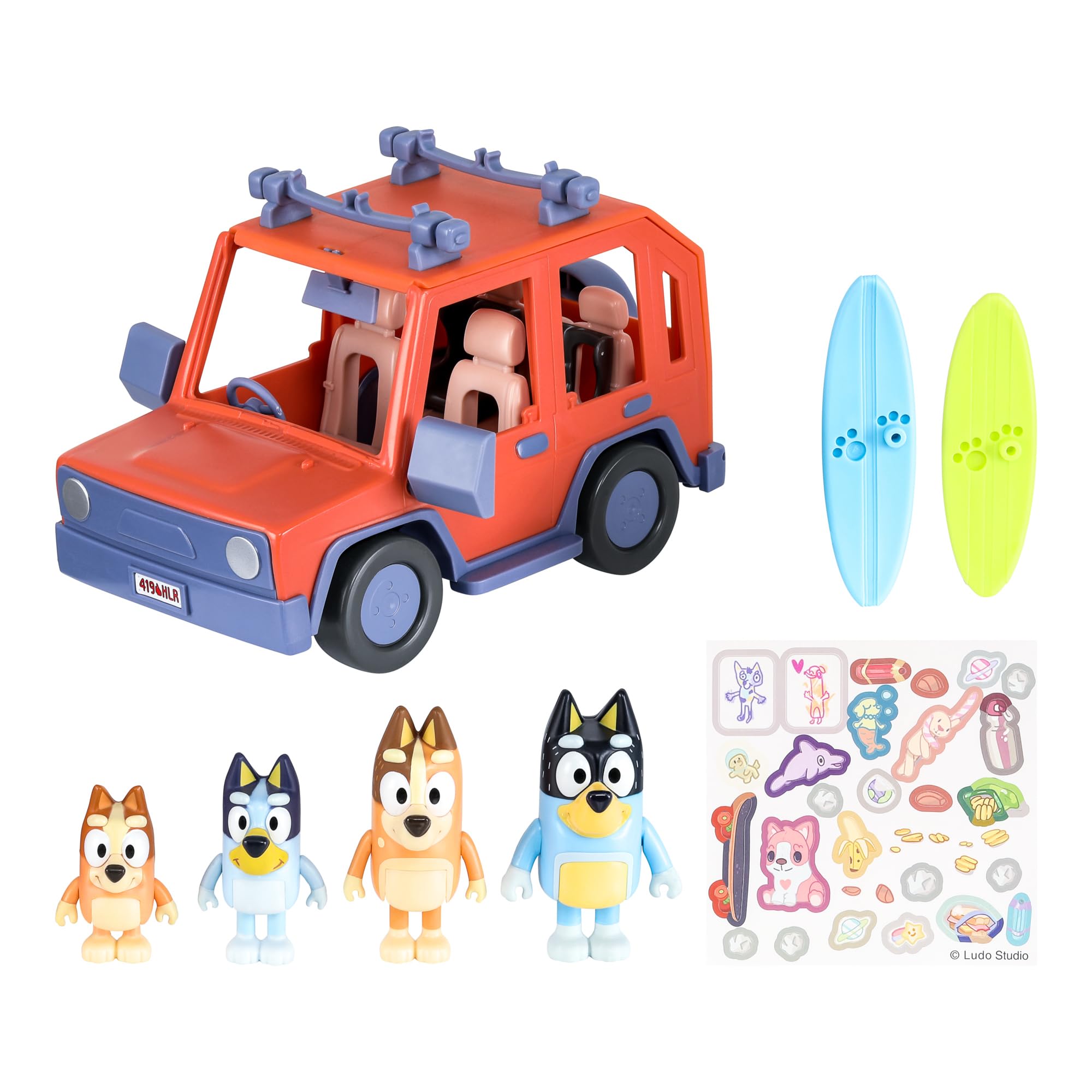 Vehículo 4wd Toy Bluey Heeler Family Con 4 Figuras Y Accesorios - Venta Internacional.