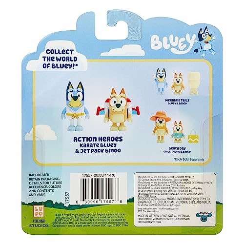 Foto 5 pulgar | Paquete De 2 Figuras Bluey Action Heroes De 6,35 Cm Con Accesorios - Venta Internacional.